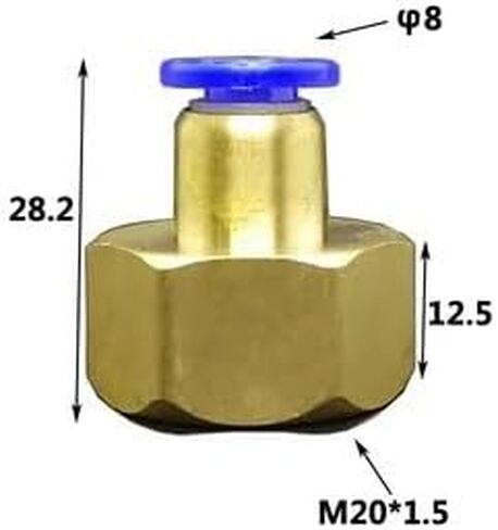 1 قطعة قياس الضغط وصلة أنابيب الهواء 6 8 10 12 مللي متر خرطوم أنبوب M14x1.5 M20x1.5 أنثى الموضوع النحاس هوائي موصل سريع مشترك (8mm-M20x1.5) تركيبات سباكة in Kuwait