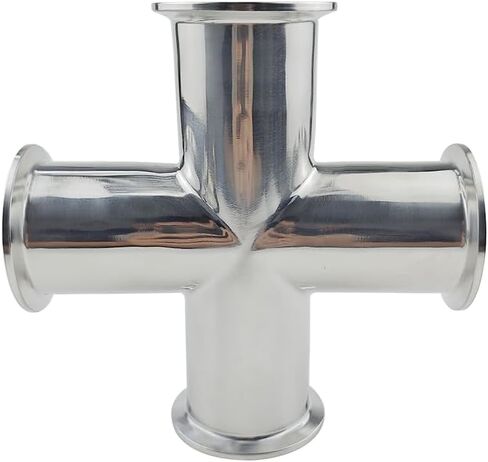 أنبوب OD 32 مللي متر من الفولاذ المقاوم للصدأ SS304 4 Way Cross Fitting 1.5 "ثلاثي المشبك Feerule OD 50.5 مللي متر مشروب منزلي IHNIEAEW in Kuwait