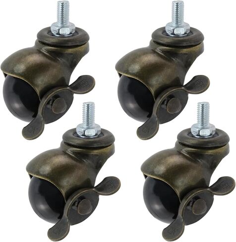 Wealrit 4 PCS Ball Caster Wheels, 1.5" Threaded Stem Grip Neck Spherical Casters, 360° Swivel Heavy Duty Furniture Casters for Office Chairs & Indoor Furniture in Kuwait