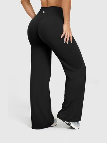 Women's Wide Leg Yoga Pants, High Waisted Stretch Workout Pants, Straight Leg Athletic Sweatpants in Kuwait