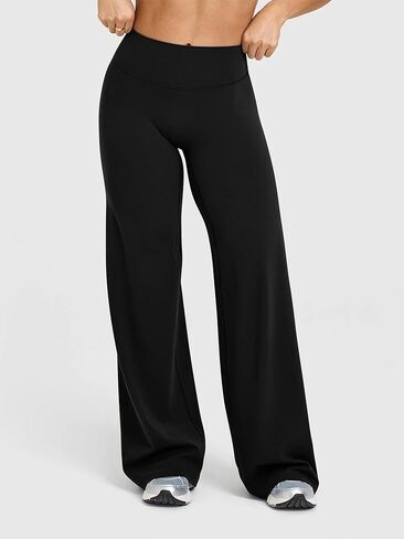 Women's Wide Leg Yoga Pants, High Waisted Stretch Workout Pants, Straight Leg Athletic Sweatpants in Kuwait