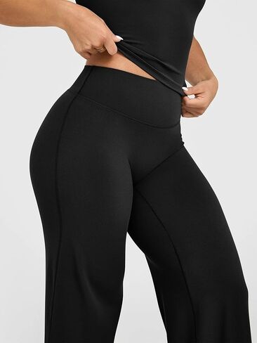 Women's Wide Leg Yoga Pants, High Waisted Stretch Workout Pants, Straight Leg Athletic Sweatpants in Kuwait