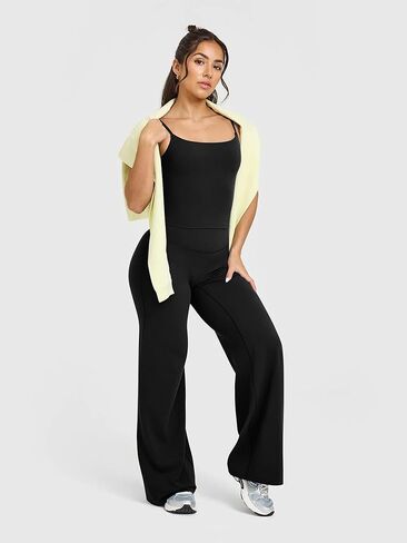 Women's Wide Leg Yoga Pants, High Waisted Stretch Workout Pants, Straight Leg Athletic Sweatpants in Kuwait