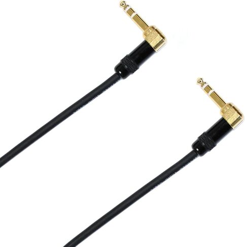 Audio2000'S C25003P2 حزمتان من كابلات الصوت/التصحيح/المسرح/إعادة الترميز بطول 3 أقدام مطلية بالذهب 1/4 بوصة من الزاوية اليمنى TRS إلى الزاوية اليمنى 1/4 بوصة TRS المطلية بالذهب (إجمالي كابلين بطول 3 أقدام) in Kuwait