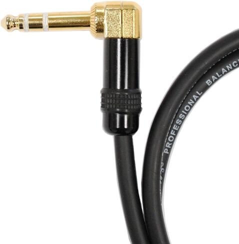 Audio2000'S C25003P2 حزمتان من كابلات الصوت/التصحيح/المسرح/إعادة الترميز بطول 3 أقدام مطلية بالذهب 1/4 بوصة من الزاوية اليمنى TRS إلى الزاوية اليمنى 1/4 بوصة TRS المطلية بالذهب (إجمالي كابلين بطول 3 أقدام) in Kuwait