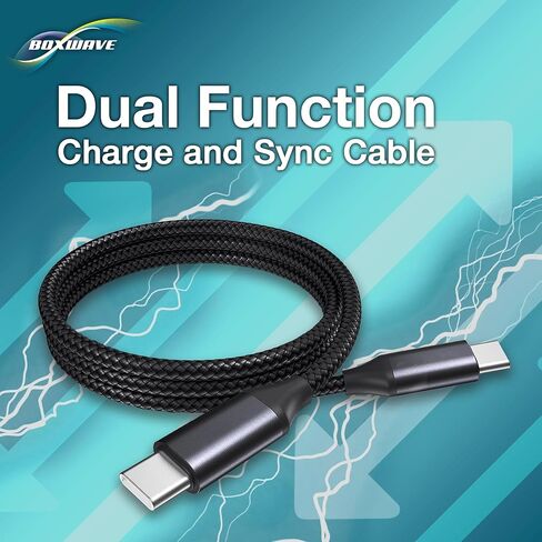 كابل BoxWave متوافق مع Roland SP-404 MKII - كابل DirectSync PD (3 أقدام) - USB-C إلى USB-C (100 واط)، شحن مجدول من النوع C ومزامنة سريعة - أسود جيت in Kuwait