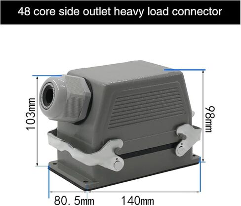 Rectangular Heavy-Duty Connector HDC-HE 4/6/10/16/20/24/32/48 pin 16A Plug top Edge(48 core Lateral line) in Saudi Arabia