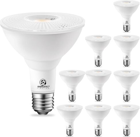مصابيح LED PAR30 حيوية، ضوء فيضانات خارجي داخلي 10 وات (ما يعادل 75 وات)، ضوء نهاري 5000 ك، 1000 لومن، قاعدة E26، قابلة للتعتيم، مصابيح إضاءة LED مقاومة للماء للأمان (عبوتان) in Kuwait
