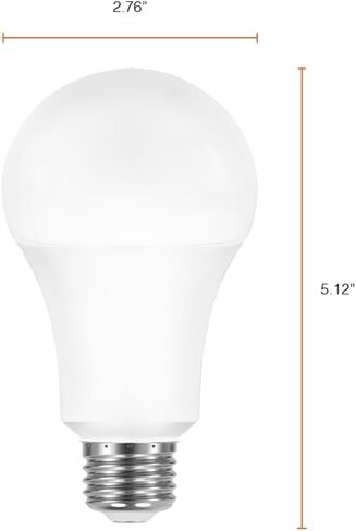 مصابيح إضاءة LED قابلة لإعادة الشحن من سيلفانيا، لمبة إضاءة تعمل بالبطارية A21، 60 وات = 7.3 وات، مصابيح إضاءة للطوارئ داخلية/خارجية، 800 LMS، 3000 كلفن، أبيض ناعم، ملحقات معلقة متضمنة - 4 عبوات (42687) in Kuwait