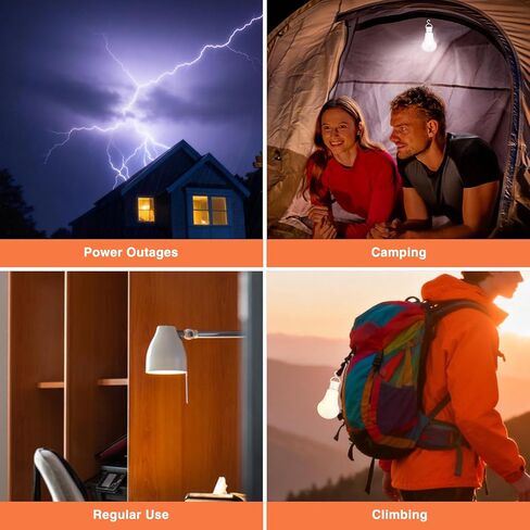 مصابيح إضاءة LED قابلة لإعادة الشحن من سيلفانيا، لمبة إضاءة تعمل بالبطارية A21، 60 وات = 7.3 وات، مصابيح إضاءة للطوارئ داخلية/خارجية، 800 LMS، 3000 كلفن، أبيض ناعم، ملحقات معلقة متضمنة - 4 عبوات (42687) in Kuwait