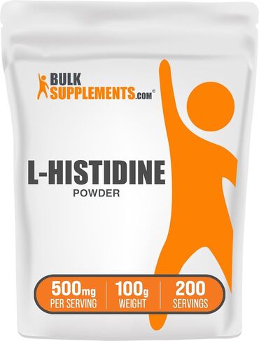 BulkSupplements.com L-Histidine Powder - as L-Histidine Base, Histidine Supplement - Essential Amino Acid & Gluten Free, 500mg per Serving, 100g (3.5 oz) (Pack of 1) in Saudi Arabia
