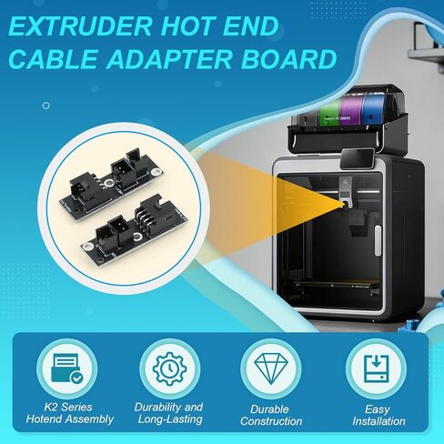 2 قطعة لوحة محول Hotend لـ Creality K2/K2 Pro/K2 Plus Extruder Hot End مهائي كابلات لوحة استبدال أجزاء الطابعة باللون الأسود مع أداة in Kuwait