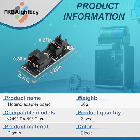 2 قطعة لوحة محول Hotend لـ Creality K2/K2 Pro/K2 Plus Extruder Hot End مهائي كابلات لوحة استبدال أجزاء الطابعة باللون الأسود مع أداة in Kuwait