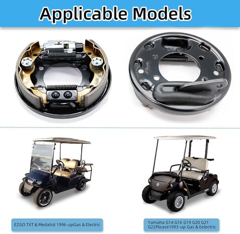 Brake Assembly Kit for EZGO TXT PDS & Yamaha G14-G22,Golf Carts Complete Set with Brake Shoes Fits Driver & Passenger Sides, OEM# 70998-G01, 70998-G02 in Kuwait