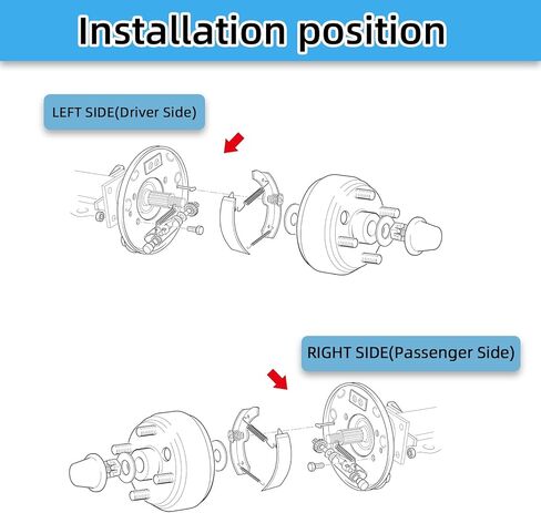 Brake Assembly Kit for EZGO TXT PDS & Yamaha G14-G22,Golf Carts Complete Set with Brake Shoes Fits Driver & Passenger Sides, OEM# 70998-G01, 70998-G02 in Kuwait