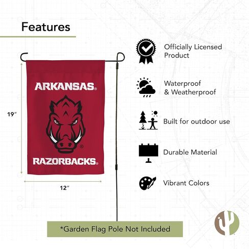 علم حديقة Desert Cactus University of Arkansas UA - لافتة Arkansas Razorbacks مقاس 19 × 12 بوصة، للعرض والمناسبات الخارجية (تصميم G) in Kuwait