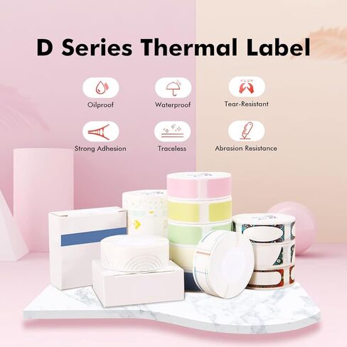 شريط صانع الملصقات ل Niimbot D11/D110/D101 طابعة ، 3 لفات (630pcs في المجموع) D11 ملصقات الملصقات الحرارية مضادة للورق مضاد للزيت أبيض 15 * 30 مم (0.59 × 1.18 بوصة) in Kuwait