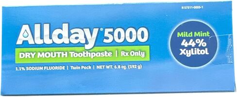 Fluorimax Allday 5000 Dry Mouth Toothpaste 1.1% (2 Tubes 3.4oz Each Total 6.8oz) in Kuwait