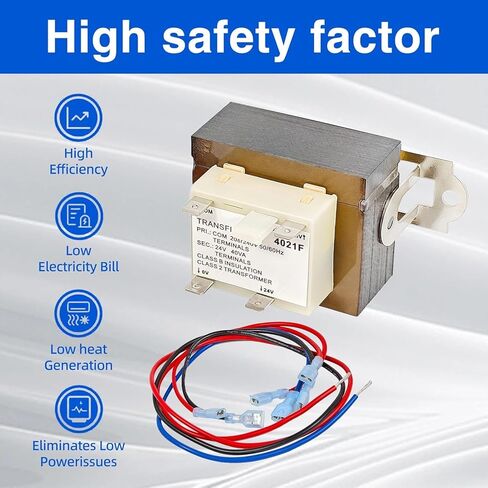 محول التحكم huzum 24v 40va لمحول استبدال فرن Goodman b11416-43 oem - أساسي 208/240 فولت، ثانوي 24 فولت - تحكم في سخان hvac من الفئة 2 مع حامل للقدم 4021f in Kuwait