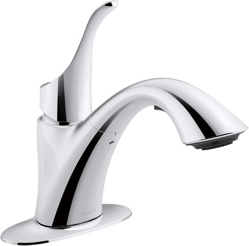 صنبور حوض غسيل KOHLER K-22035-VS Simplice، مقبض واحد قابل للسحب، رأس رش بوظيفتين، تركيب 3 فتحات، صنبور حوض متعدد الاستخدامات بلمسة نهائية نابضة بالحياة من الفولاذ المقاوم للصدأ in Kuwait