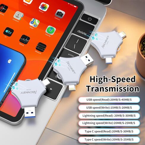 محول USB-C إلى Ethernet ، Techkey USB Thunderbolt 3 / Type C إلى RJ45 Gigabit Ethernet LAN متوافق مع MacBook Pro 2019/2018/2017 Dell XPS ChromeBook Galaxy S9/S8 والمزيد in Kuwait