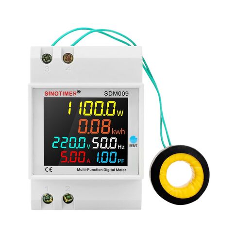 6IN1 مرحلة واحدة عداد الطاقة Din السكك الحديدية مراقبة استخدام الكهرباء AC 40-300V 100A الفولتميتر مقياس التيار الكهربائي واط كيلوواط ساعة تردد الطاقة متر المدمج في CT 110V in Kuwait