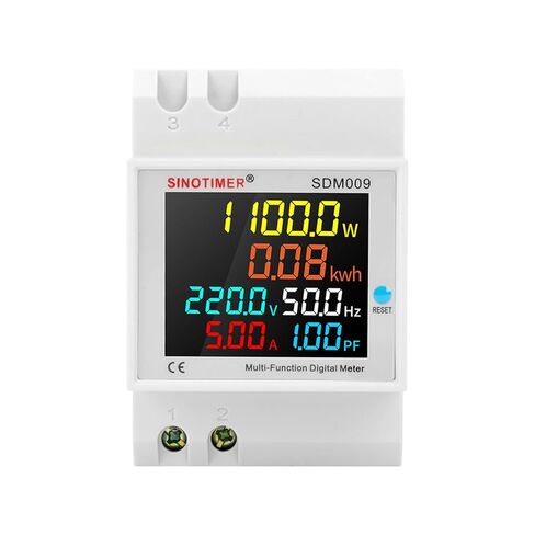 6IN1 مرحلة واحدة عداد الطاقة Din السكك الحديدية مراقبة استخدام الكهرباء AC 40-300V 100A الفولتميتر مقياس التيار الكهربائي واط كيلوواط ساعة تردد الطاقة متر المدمج في CT 110V in Kuwait