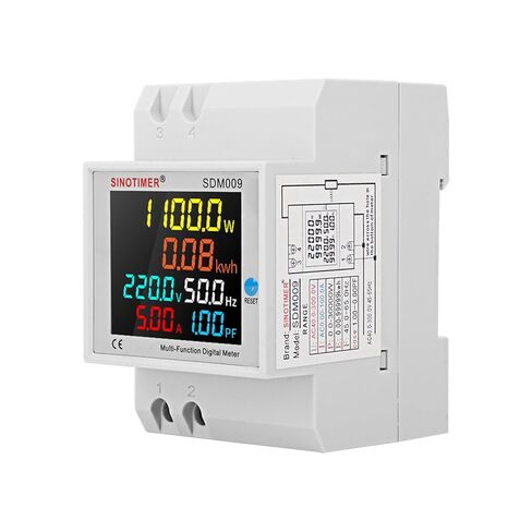 6IN1 مرحلة واحدة عداد الطاقة Din السكك الحديدية مراقبة استخدام الكهرباء AC 40-300V 100A الفولتميتر مقياس التيار الكهربائي واط كيلوواط ساعة تردد الطاقة متر المدمج في CT 110V in Kuwait