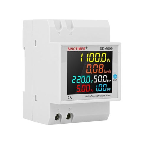 6IN1 مرحلة واحدة عداد الطاقة Din السكك الحديدية مراقبة استخدام الكهرباء AC 40-300V 100A الفولتميتر مقياس التيار الكهربائي واط كيلوواط ساعة تردد الطاقة متر المدمج في CT 110V in Kuwait