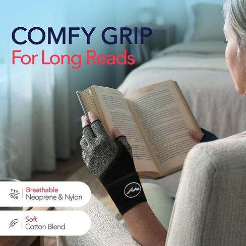 Dr. Arthritis Wrist Brace with Hand Compression Gloves Set, Comfortable Hand Support with Fingerless Carpal Tunnel Gloves & Wrist Protection for Arthritis, Work, Typing, and Pain Relief (Grey, Medium) in Saudi Arabia