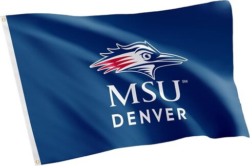 Desert Cactus Metropolitan State University of Denver MSUD Flag - 3 x 5 Feet Roadrunners Banner, Indoor/Outdoor Durable Fabric, 100% Polyester Design (Style 1a) in Kuwait