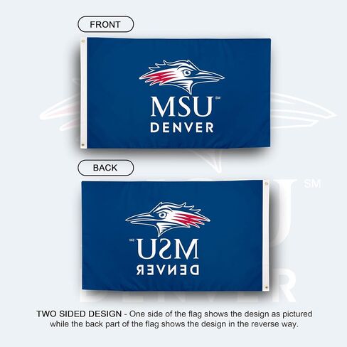 Desert Cactus Metropolitan State University of Denver MSUD Flag - 3 x 5 Feet Roadrunners Banner, Indoor/Outdoor Durable Fabric, 100% Polyester Design (Style 1a) in Kuwait