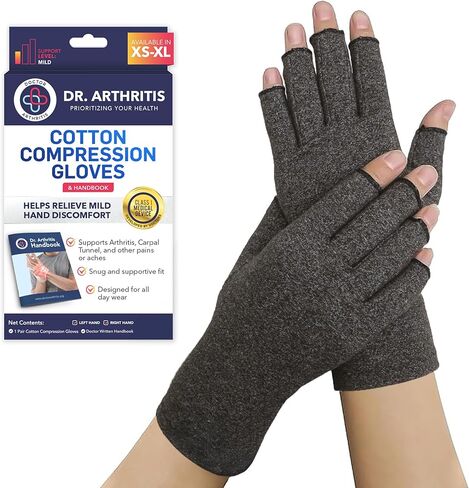 Doctor Developed Compression Gloves for Women & Men/Open-Finger Arthritis Glove/Hand Compression Glove for Arthritis in Kuwait