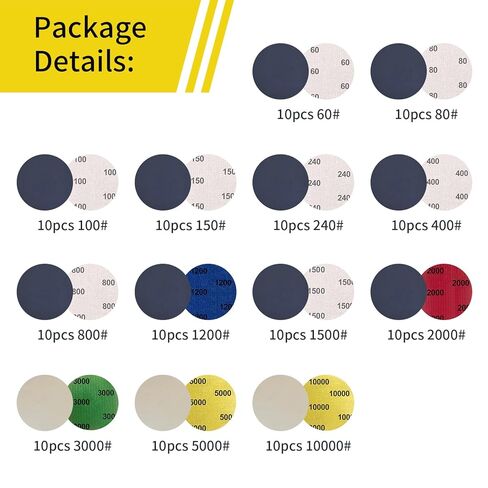 248Pcs 2 Inch Sanding Discs, Assorted 60 to 10000 Grit Silicon Carbide Hook & Loop Sandpaper with 1/4" 1/8" Shank Sanding Pads and Foam Buffering Pad for Wood Metal Car (2 inch 60-10000 Grit) in Saudi Arabia