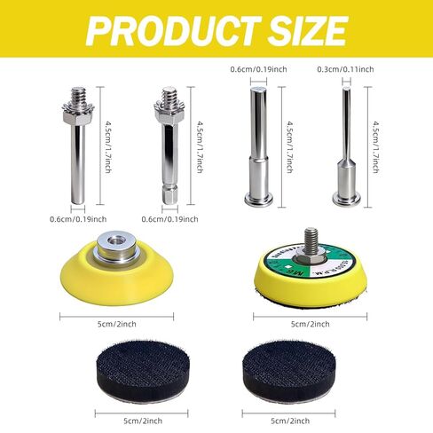 248Pcs 2 Inch Sanding Discs, Assorted 60 to 10000 Grit Silicon Carbide Hook & Loop Sandpaper with 1/4" 1/8" Shank Sanding Pads and Foam Buffering Pad for Wood Metal Car (2 inch 60-10000 Grit) in Saudi Arabia