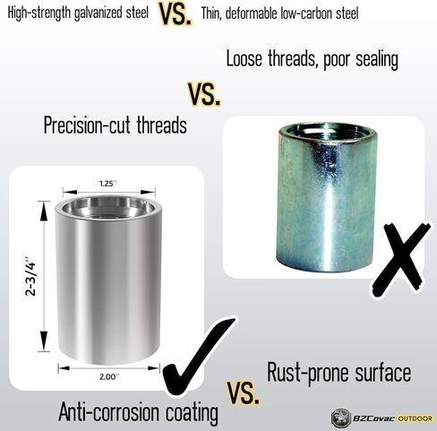 5PCS 1-1/4" Galvanized Well Point Drive Couplings for Merrill - Sand Point Well, Shallow Well, and Soft Soil Well Drilling Kit, Pitcher Pump Accessories for Simmons in Saudi Arabia
