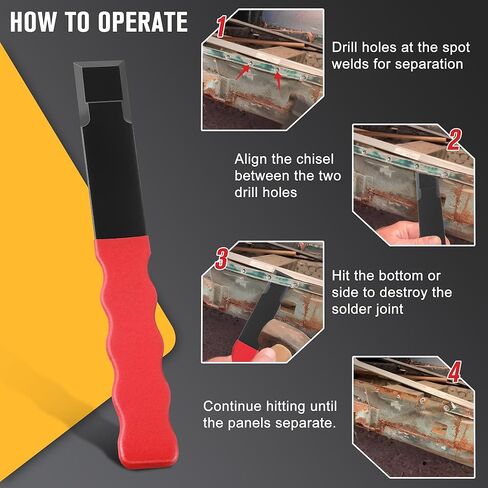 Enhon Spot Weld Chisel، أداة الجسم التلقائي للألواح الملحومة البقعية المقسمة، ملحقات إصلاح المعادن الصلبة والحادة للسيارات، أداة قطع التماس، إزاحة للتخليص in Kuwait