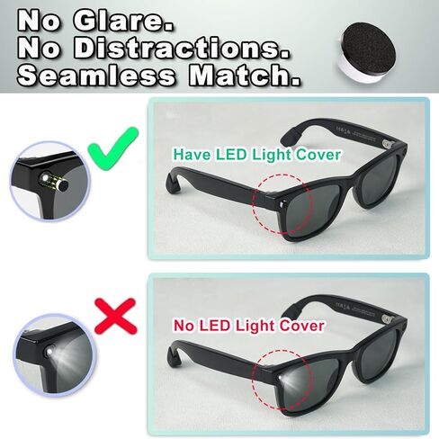 20 قطعة من ملصقات غطاء إضاءة LED متوافقة مع نظارات Rayban Meta الذكية الجيل 1/2 Wayfarer/Skyler/Headliner/Oakley HSTN، ومؤشر التعتيم ونقاط الكاميرا وتسجيل الفيديو بدون بقايا in Kuwait