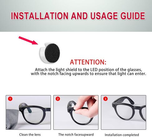 20 قطعة من ملصقات غطاء إضاءة LED متوافقة مع نظارات Rayban Meta الذكية الجيل 1/2 Wayfarer/Skyler/Headliner/Oakley HSTN، ومؤشر التعتيم ونقاط الكاميرا وتسجيل الفيديو بدون بقايا in Kuwait