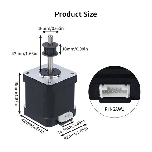 FYSETC 3D Printer Accessories for K1 Max: Replacement X Axis Stepper Motor 42-48mm 20 Teeth Wheel Pulley 1.8 Degree 1.8A Without Connecting Wire Not for K1 K1C K2 Plus in Kuwait