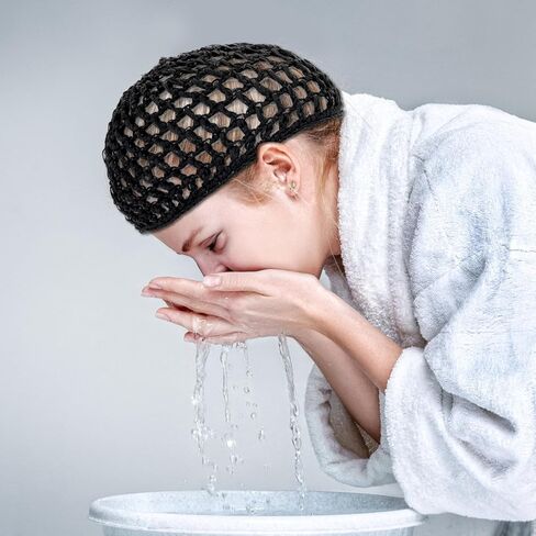 سيبا شبكة الكروشيه الشعر صافي 2 جهاز كمبيوتر شخصى رايون متماسكة سنود قبعة سميكة قصيرة hairnet دش قبعات لينة النوم قبعة طويلة قصيرة تجعيد الشعر غطاء الرأس غطاء الملحقات زخرفة الأغطية السوداء in Kuwait
