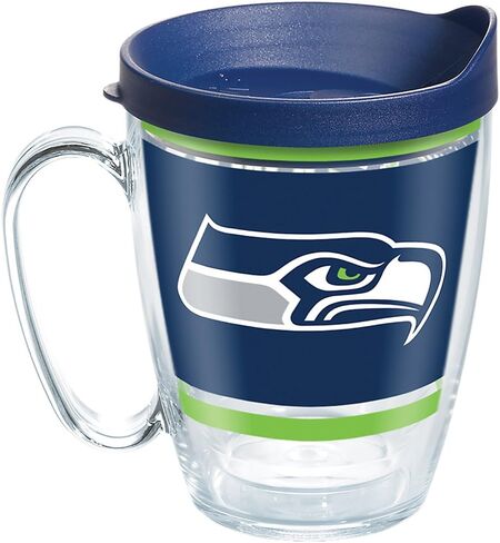 كوب قهوة Tervis NFL Seattle Seahawks Legend مع غطاء، 16 أونصة، شفاف in Kuwait