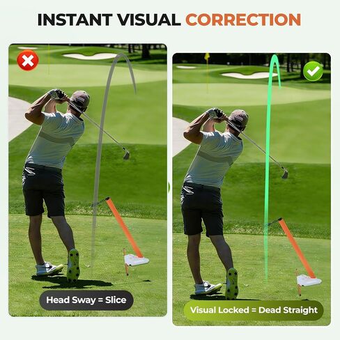 Visual Lock Golf Training Aid – Instant Head Stability & Swing Plane Trainer – Master Swing Path, Fix Swaying, and Correct Slices for Driver & Irons in Kuwait
