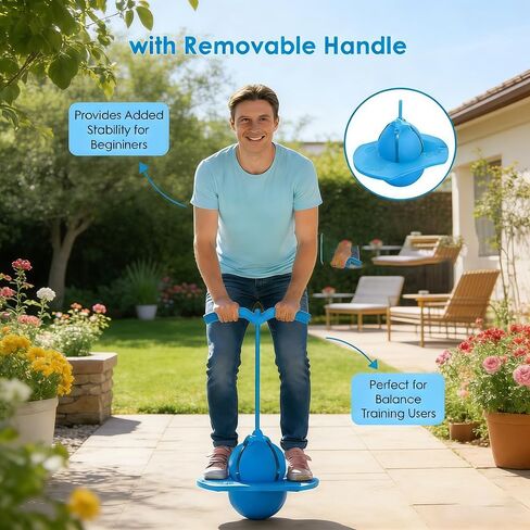 2026 new alance Ball，Jumper with Handle and Ball Pump，erfect for Balance, Coordination, And Fitness，Pogo Bouncing Ball Safe and Fun pogo ball for Adults，Indoor & Outdoor Fun in Kuwait