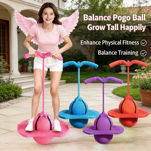2026 new alance Ball，Jumper with Handle and Ball Pump，erfect for Balance, Coordination, And Fitness，Pogo Bouncing Ball Safe and Fun pogo ball for Adults，Indoor & Outdoor Fun in Kuwait