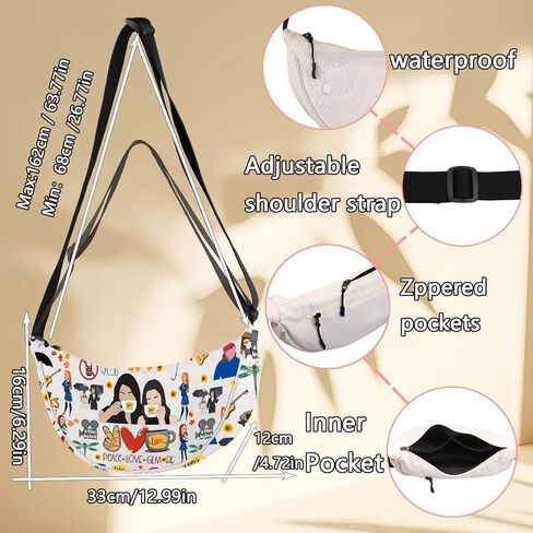 LEVLO Funny Luke's Crossbody Bag Luke's Fans Gift Peace Love Luke's Shoulder Bag Lorelai Luke's Merch in Saudi Arabia