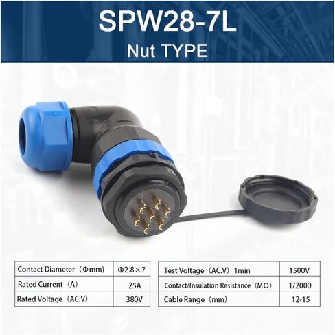SP28 Connector 90 Degree Elbow Rear nut 2-26 pin Male and Female Plug Socket Welding(SPW28-7L) in Saudi Arabia