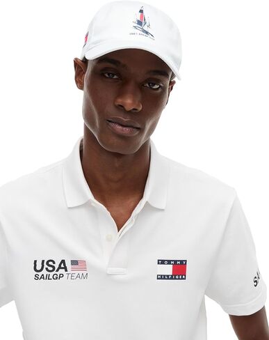 قبعة تومي هيلفيغر للرجال Tommy x US SailGP Team Boat Graphic Cap، أبيض مقاس واحد in Kuwait