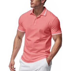 Shirts for Men Short Sleeve Casual Loose Button Down Golf Shirts Summer Fashion Workout Tee Tops Trendy Clothes in Kuwait