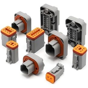 DT15-2P/4/6/8/12P Holes Automotive Waterproof Connector Straight Pin PCB Panel Needle Seat Jacket DT06-6S 5 Sets(2p (Male Female),5 Sets) in Kuwait